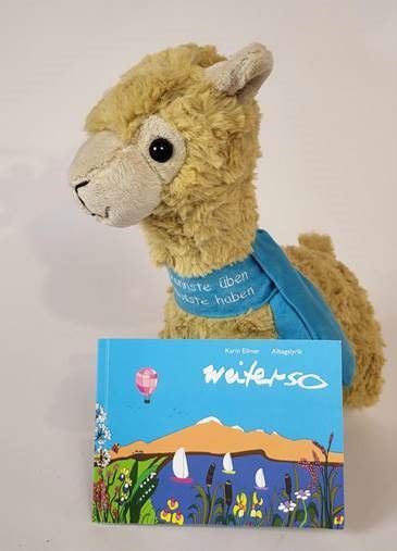 Kuscheltier Lama mit Gedichtband "weiterso" (Bundle)